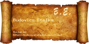 Budovics Etelka névjegykártya